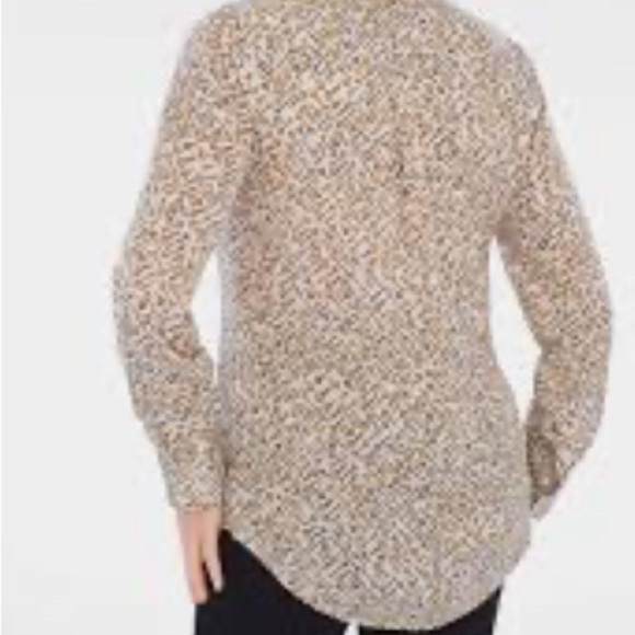 Chico’s button down novelty keys print shirt cream & gold novelty shirt size S - Picture 4 of 5